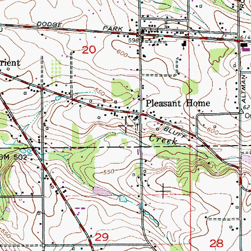 Topographic Map of Pleasant Home Cemetery, OR