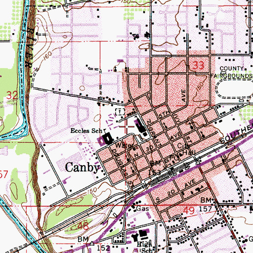 Topographic Map of William Knight Elementary School, OR