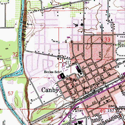 Topographic Map of Baker Prairie Cemetery, OR