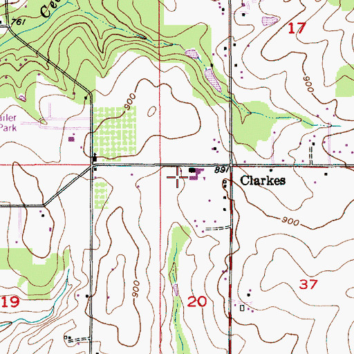 Topographic Map of Clarkes Elementary School, OR