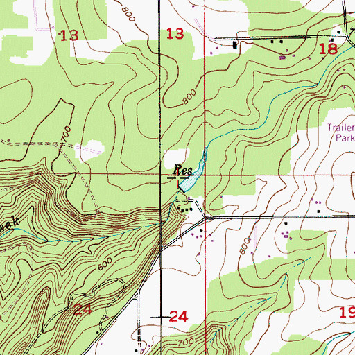 Topographic Map of Cedar Creek Reservoir, OR