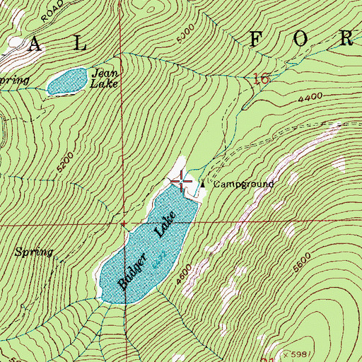 Topographic Map of Badger Lake Recreation Site, OR