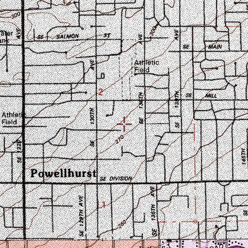 Topographic Map of Lincoln Park Elementary School, OR