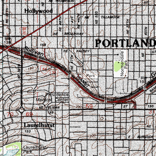 Topographic Map of Frazer Park, OR