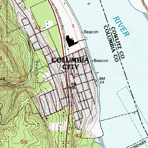 Topographic Map of Columbia City School, OR