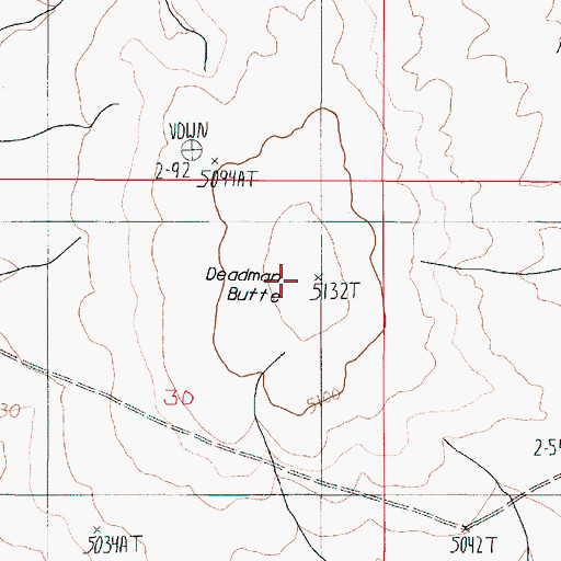 Topographic Map of Grass Mountain, OR