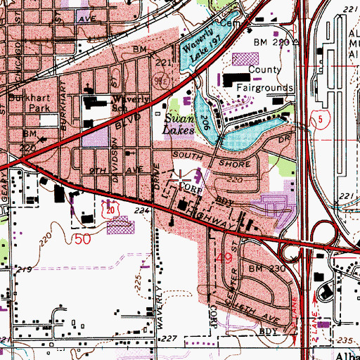 Topographic Map of South Shore Elementary School, OR