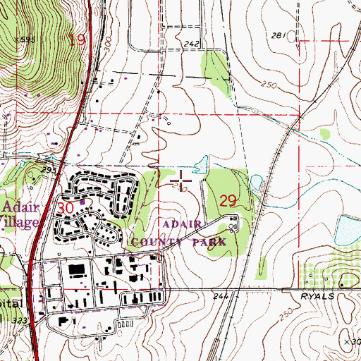 Topographic Map of Adair County Park, OR