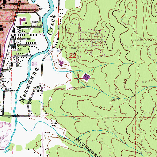 Topographic Map of Seaside Heights Elementary School, OR