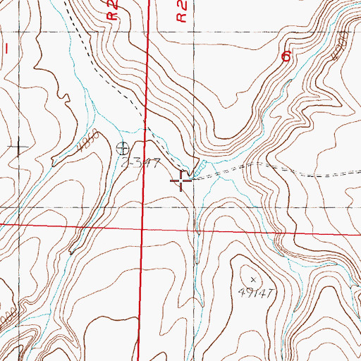 Topographic Map of Huget Dam, OR