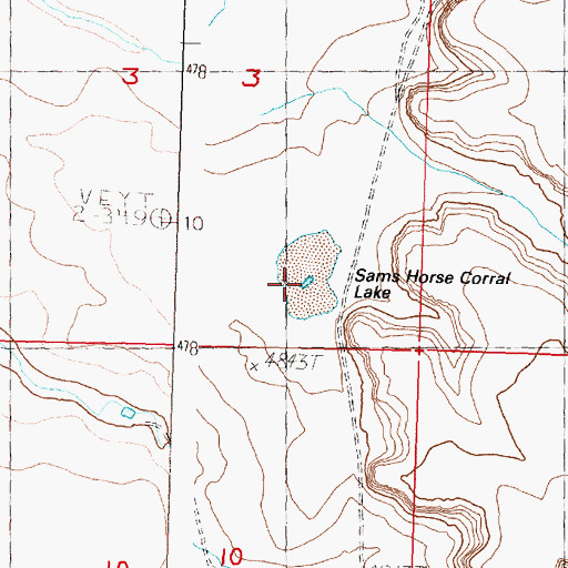 Topographic Map of Wildhorse Lake Reservoir, OR
