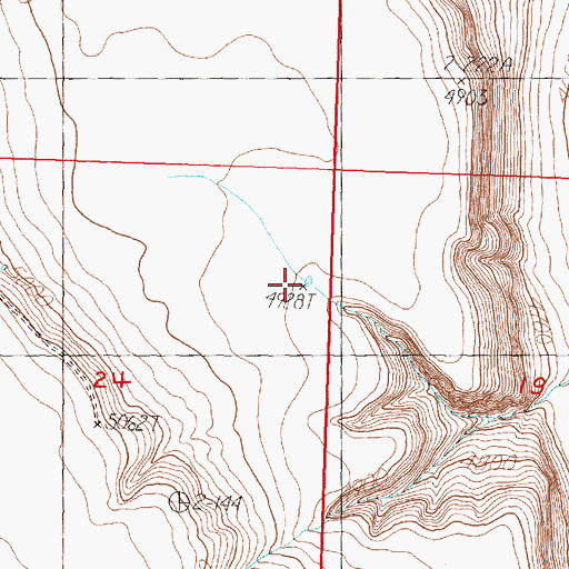 Topographic Map of End of the Trail Reservoir, OR