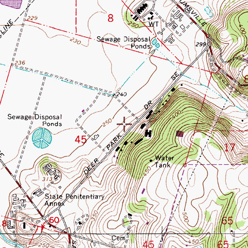 Topographic Map of Western Baptist College, OR