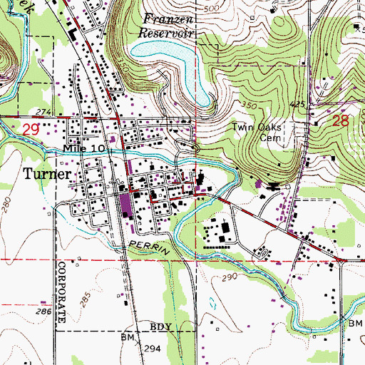 Topographic Map of Turner Elementary School, OR