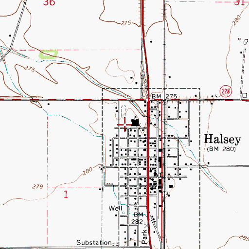 Topographic Map of Central Linn Elementary School, OR