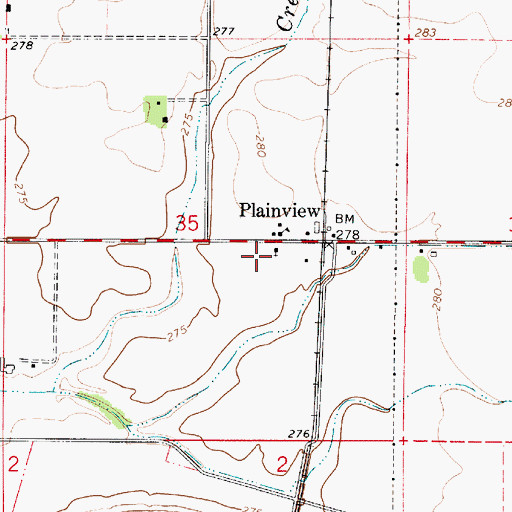 Topographic Map of Plainview School (historical), OR