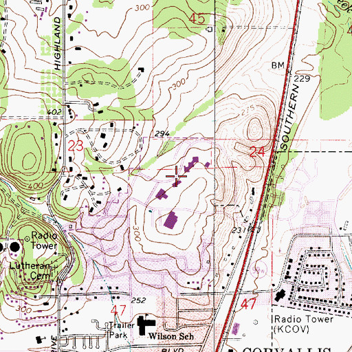 Topographic Map of Good Samaritan Regional Medical Center, OR