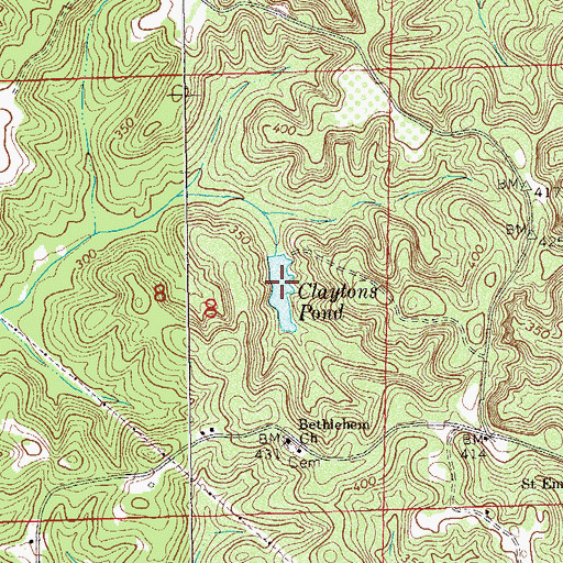 Topographic Map of Claytons Pond, AL