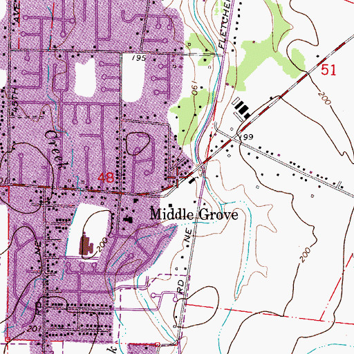 Topographic Map of Hayesville School (historical), OR