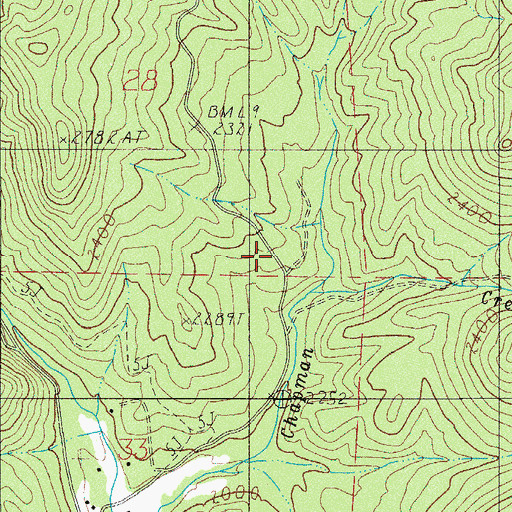 Topographic Map of Asbestos (historical), OR