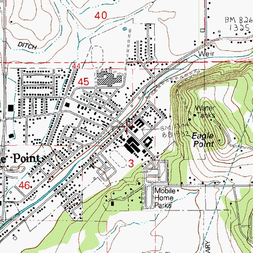 Topographic Map of Little Butte Elementary School, OR