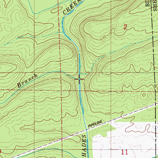 Topographic Map of Clear Branch, AL