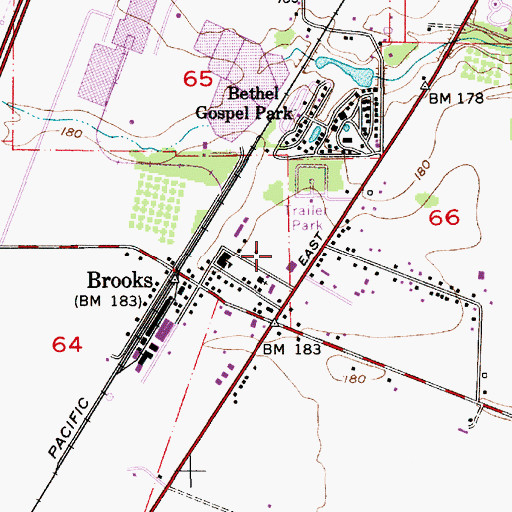 Topographic Map of Brooks Elementary School, OR