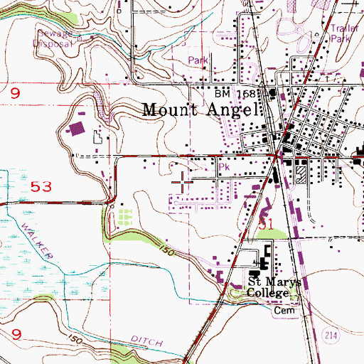 Topographic Map of Fisher Memorial Park, OR