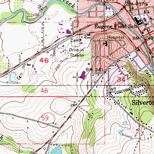 Topographic Map of Robert Frost Elementary School, OR