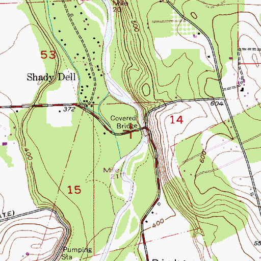 Topographic Map of Dickey Bridge, OR