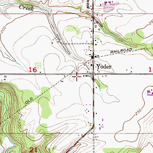 Topographic Map of Yoder Seventh Day Adventist School (historical), OR