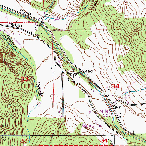 Topographic Map of Dunagan Bridge, OR