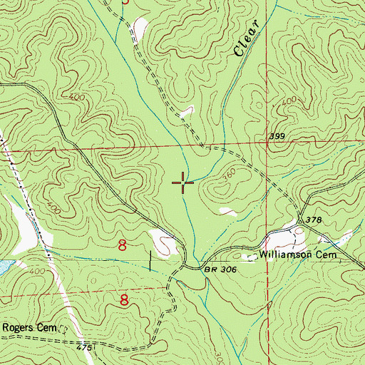 Topographic Map of Clear Branch, AL