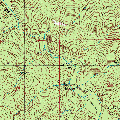 Topographic Map of Sharps Creek Wayside, OR