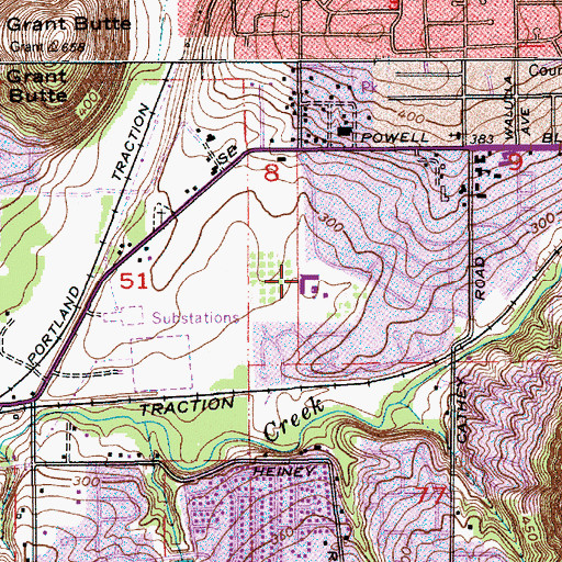 Topographic Map of Hollydale Elementary School, OR