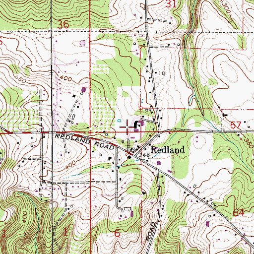 Topographic Map of Redland Elementary School, OR