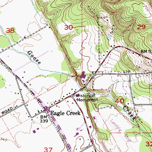Topographic Map of Eagle Creek Elementary School, OR