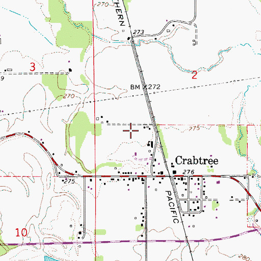 Topographic Map of Crabtree School (historical), OR