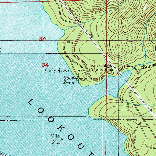 Topographic Map of Ivan Oakes Park, OR