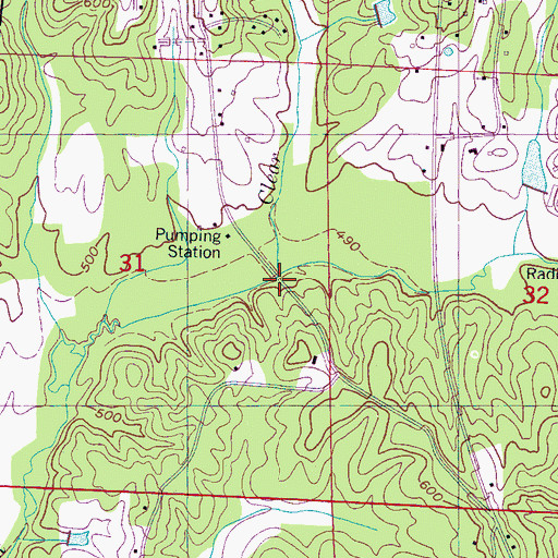 Topographic Map of Clear Branch, AL