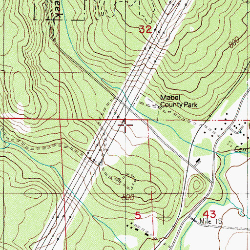 Topographic Map of Mabel Park, OR