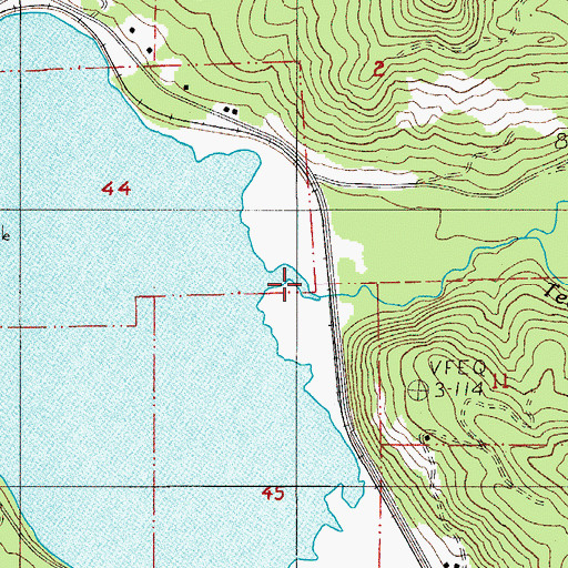 Topographic Map of Teeter Creek Recreational Area, OR