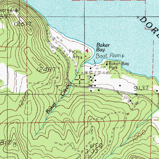 Topographic Map of Baker Bay County Park, OR