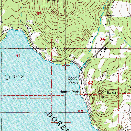 Topographic Map of Harms Park, OR