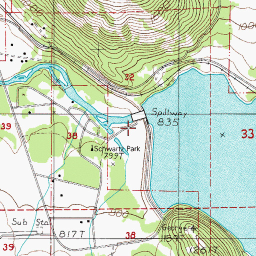 Topographic Map of Schwartz Park, OR