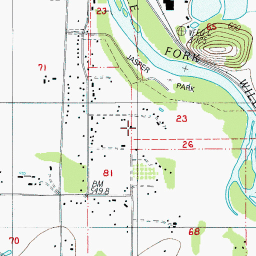 Topographic Map of Jasper State Park, OR