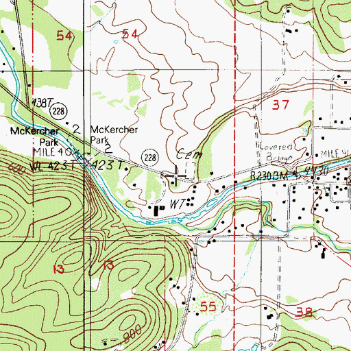 Topographic Map of Independent Order of Odd Fellows Cemetery, OR