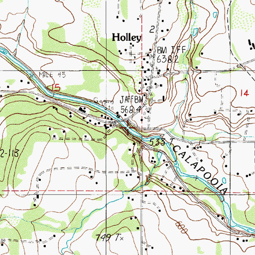 Topographic Map of Matlock Bridge, OR