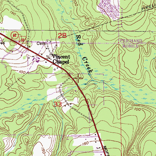 Topographic Map of Clear Creek, AL