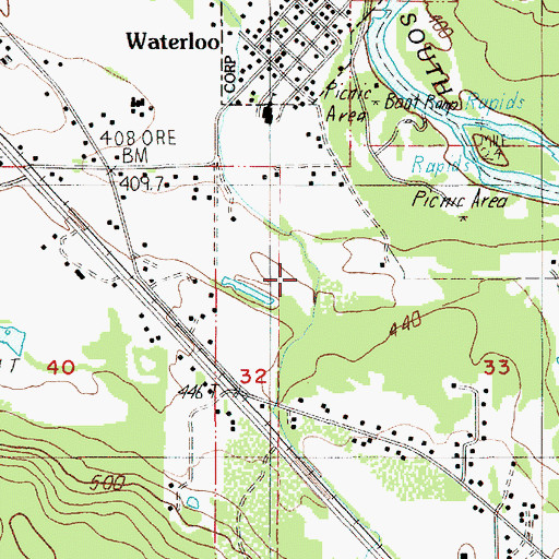 Topographic Map of Waterville School (historical), OR